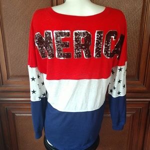 VS PINK 'MERICA BLING CAMPUS TEE